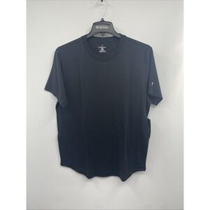 Fabletics 24-7 T-Shirt Mens Large Black Cotton Blend Short Sleeve Casual NWT